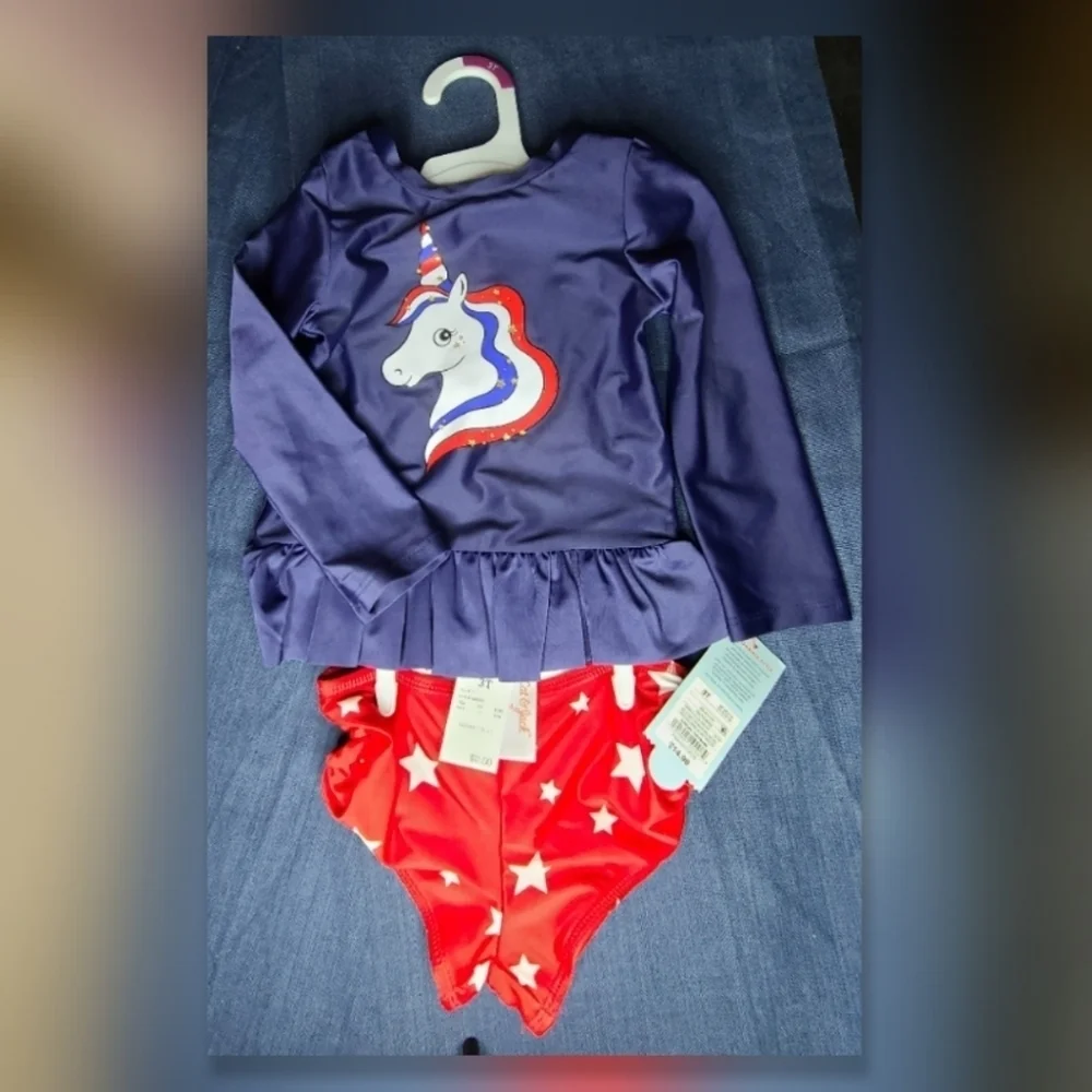 Unicorn rash guard swimsuit